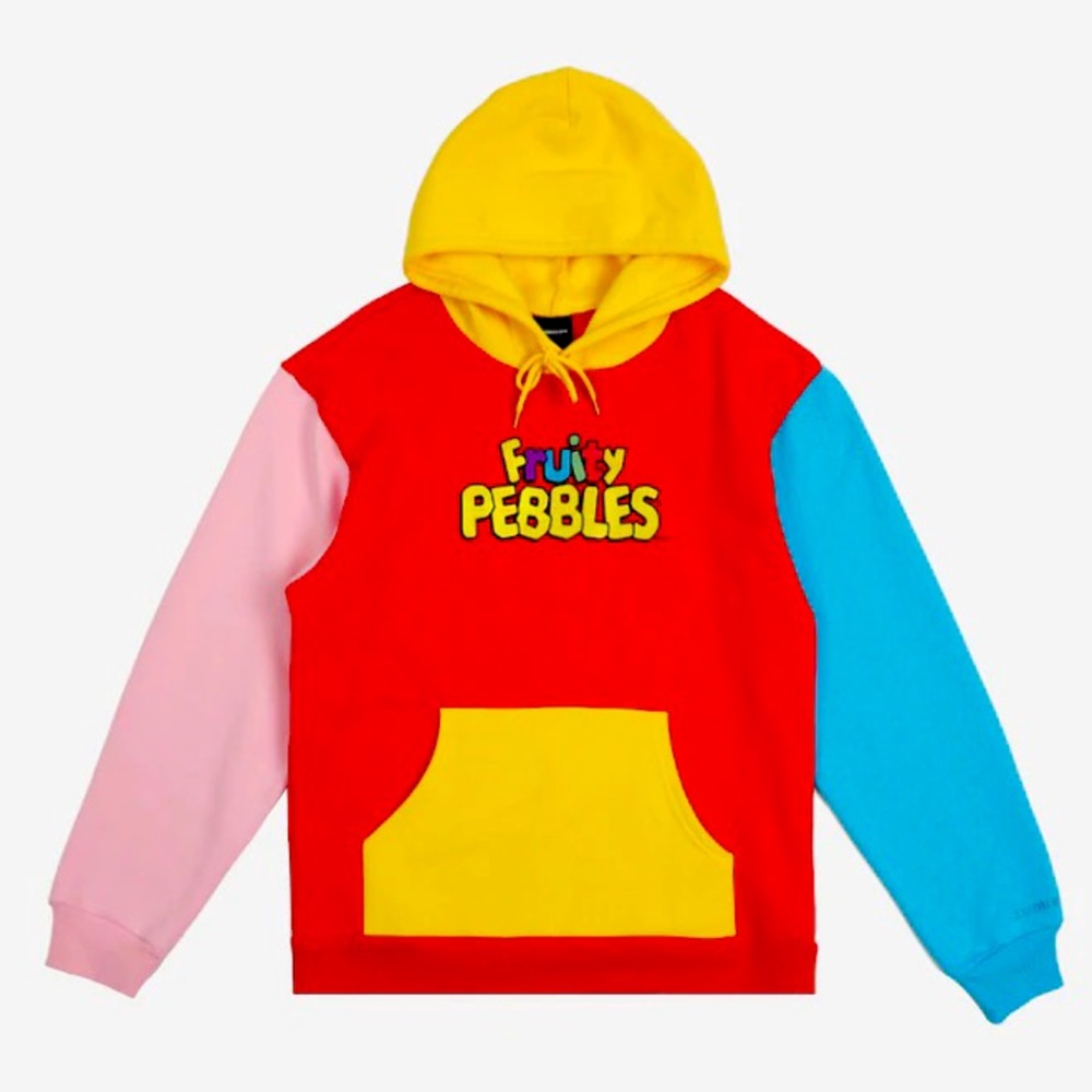 Color block fruity pebbles hoodie